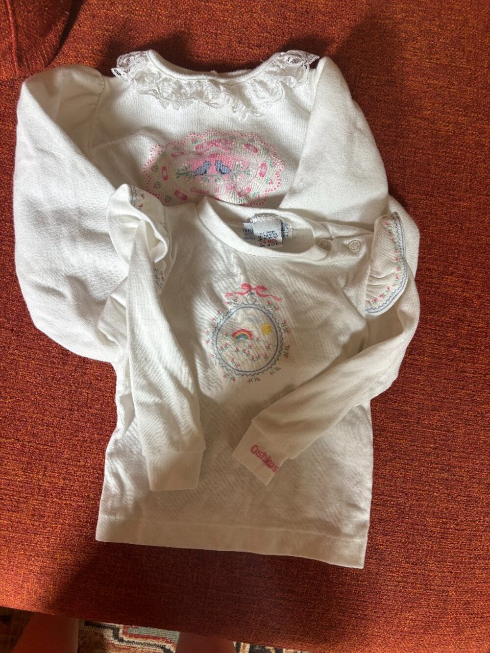 Vintage OshKosh B'gosh Matching Set - Ruffle Sweatshirt and Long Sleeve Shirt
